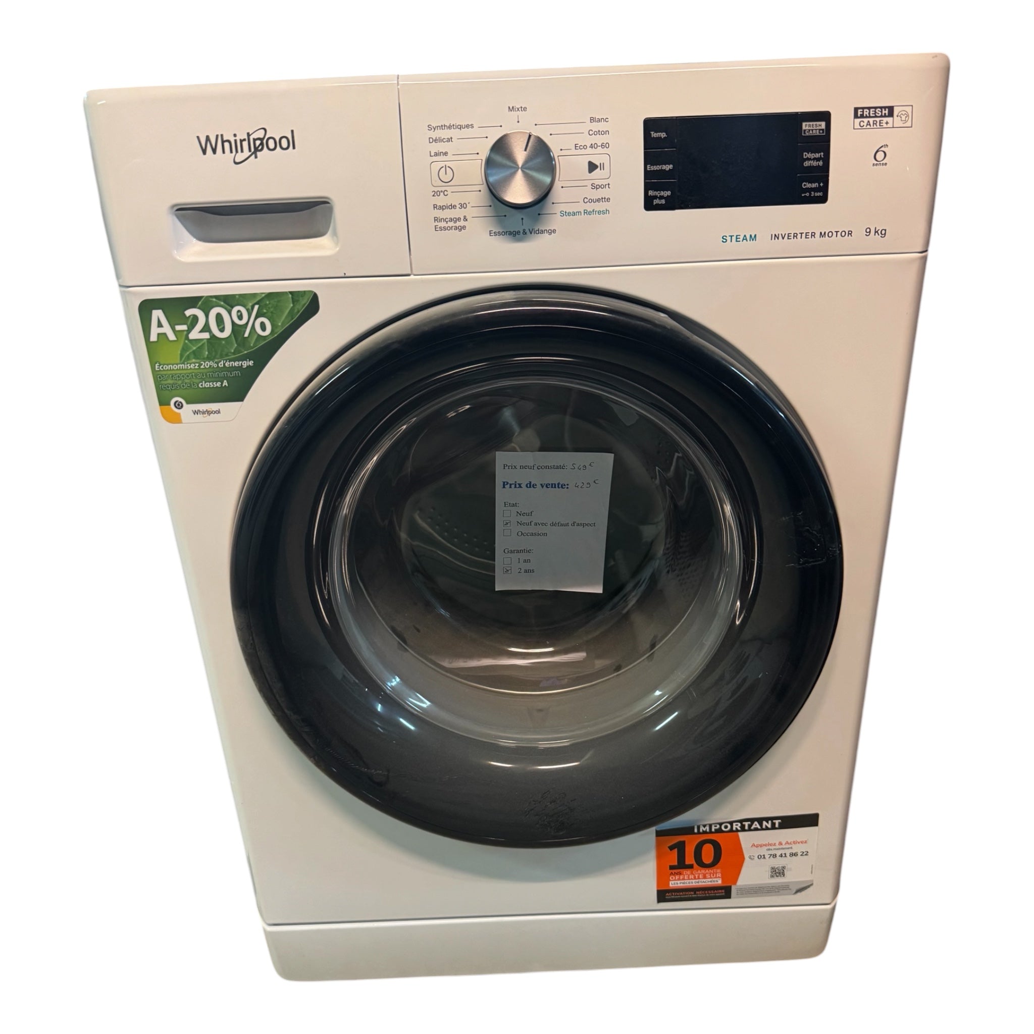 Lave Linge Whirlpool 9kg Neuf FFBP 9489 BV FR