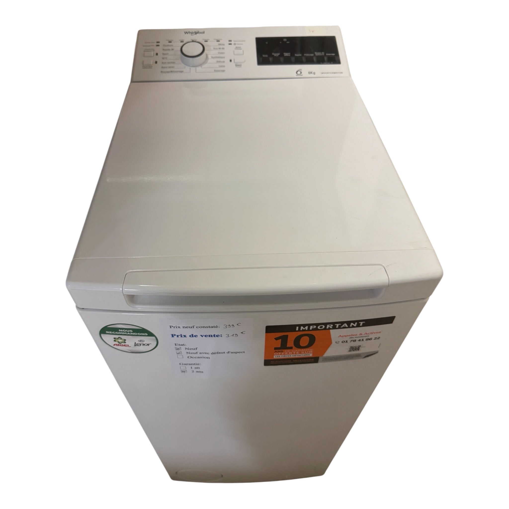 Lave linge Top whirlpool Neuf TDLR 6265 FR