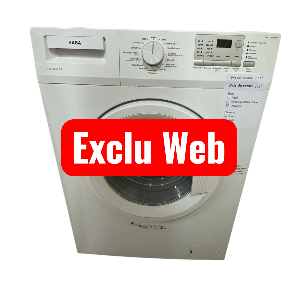 Lave linge 7kg Saba LFS712BE17W