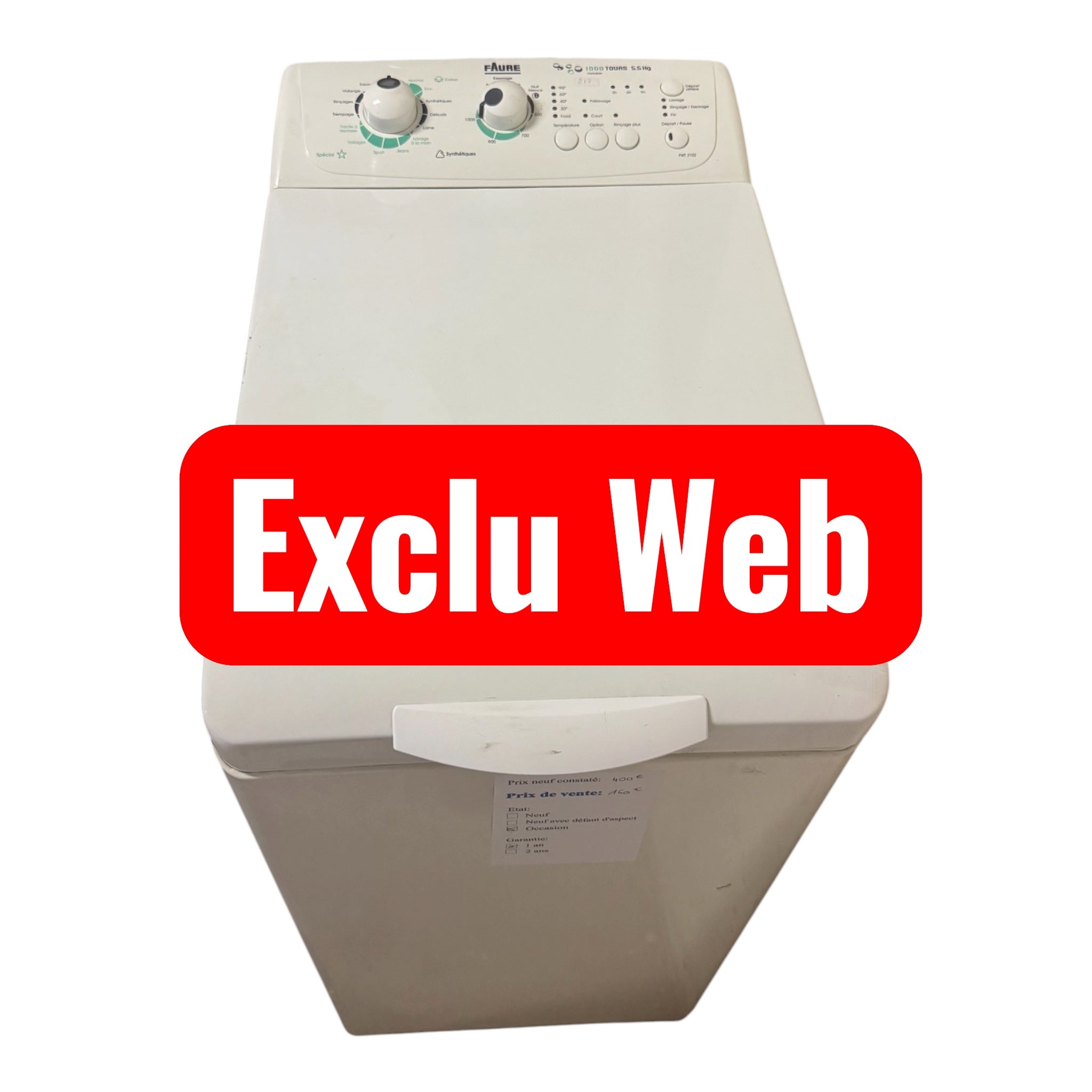 Lave linge top faure