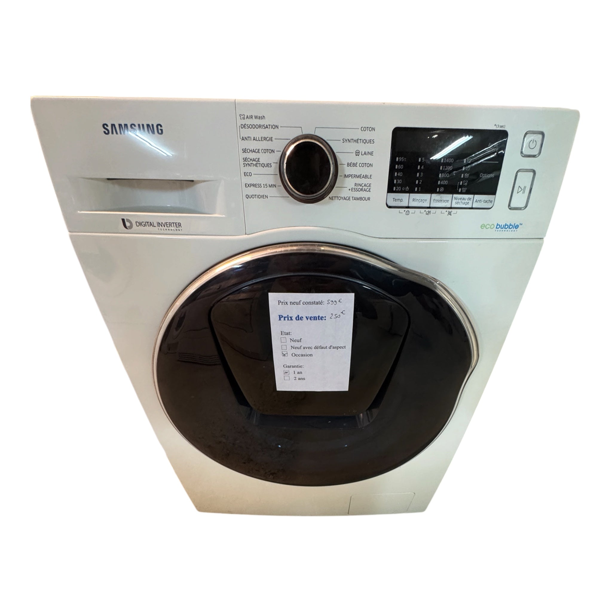 Lave linge séchant Samsung 8/6kg WD20K5B100W/EF