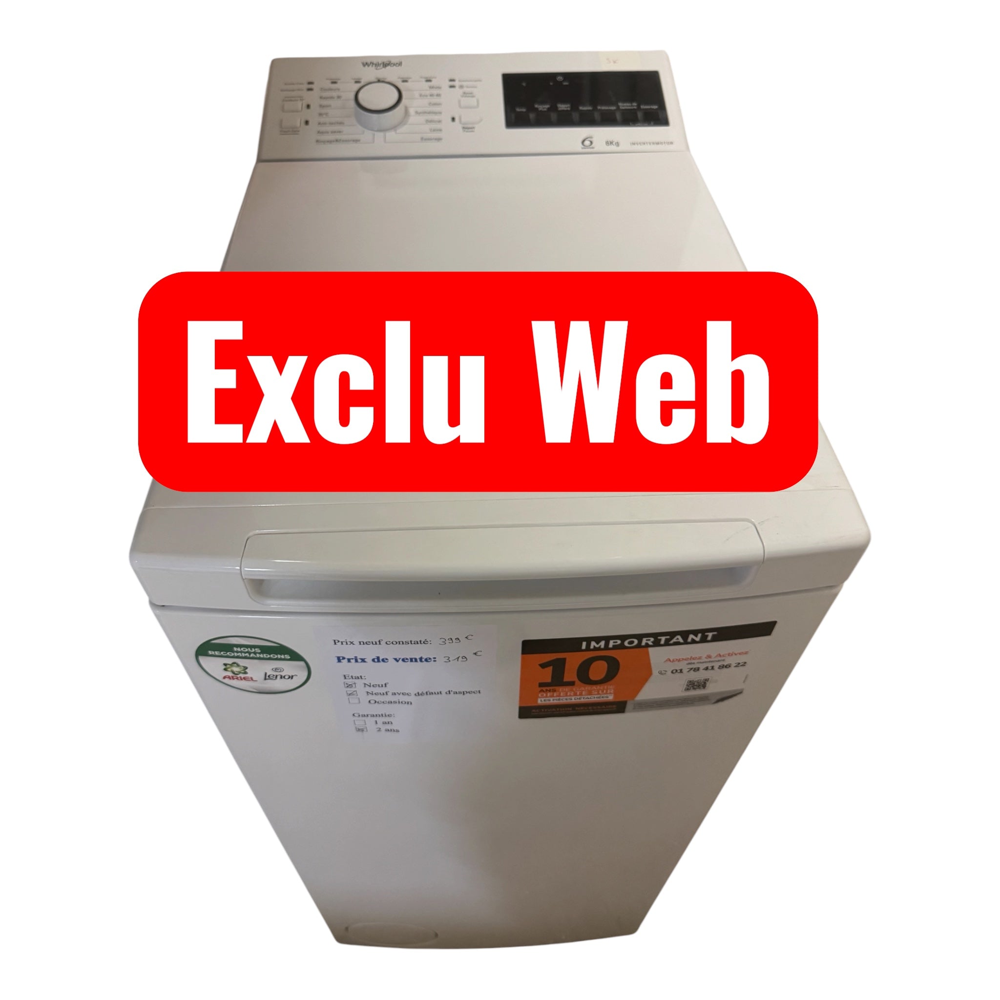 Lave linge Top whirlpool Neuf TDLR 6265 FR