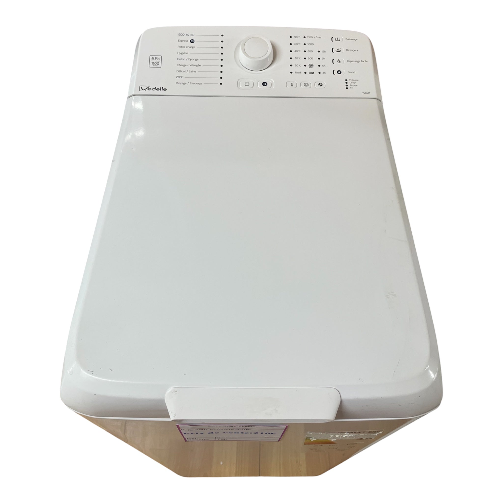 Lave-linge vedette 6,5kg TVC651