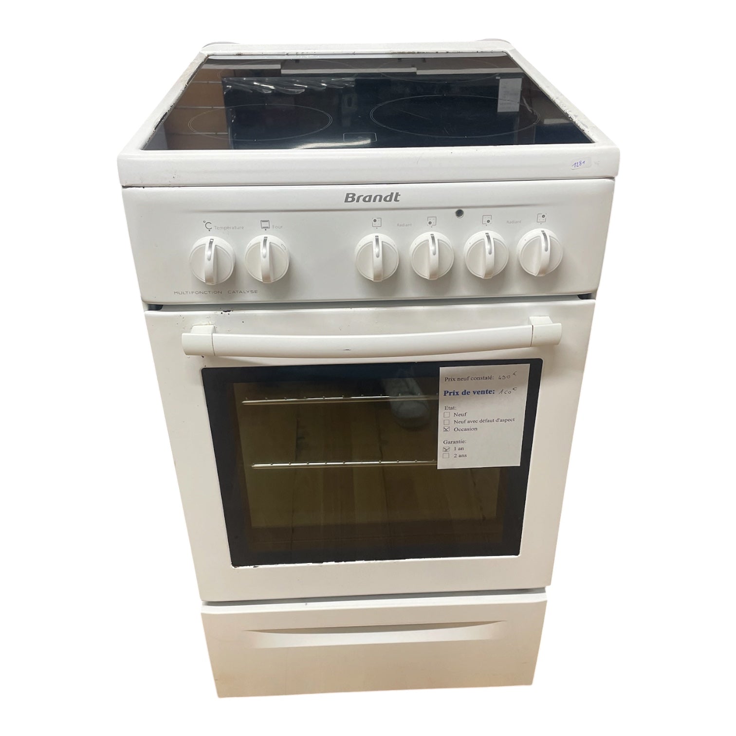 Cuisinière vitrocéramique Brandt KV550WE2
